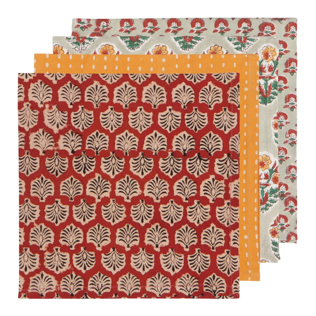 Field Block Print Napkins - Set of 4