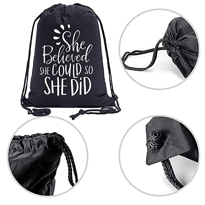 Field Hockey Bundle - She Believed She Could Nylon Drawstring Bag