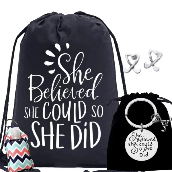 Field Hockey Bundle - She Believed She Could Nylon Drawstring Bag