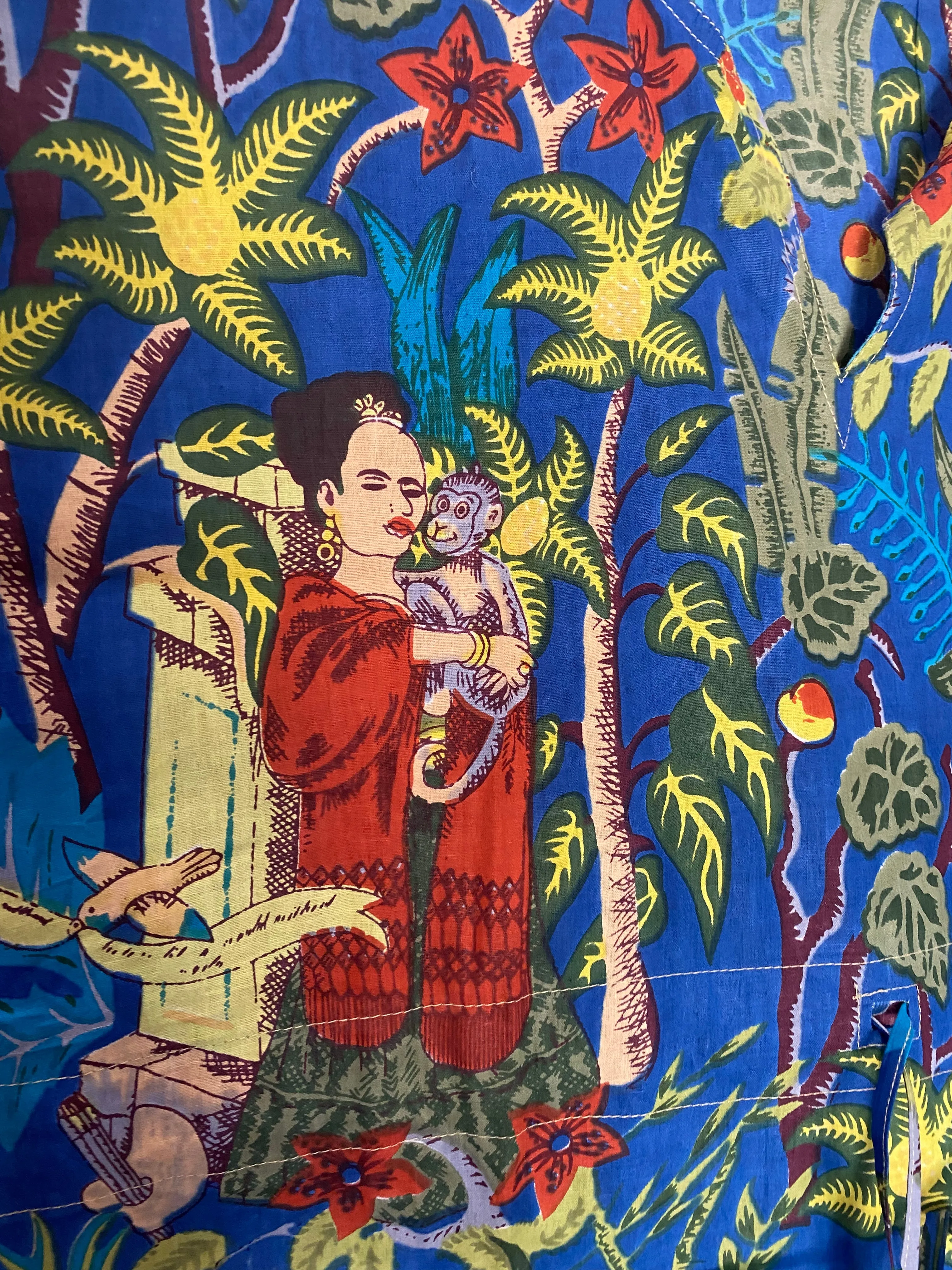 Frida Kahlo Cotton Caftan One Size