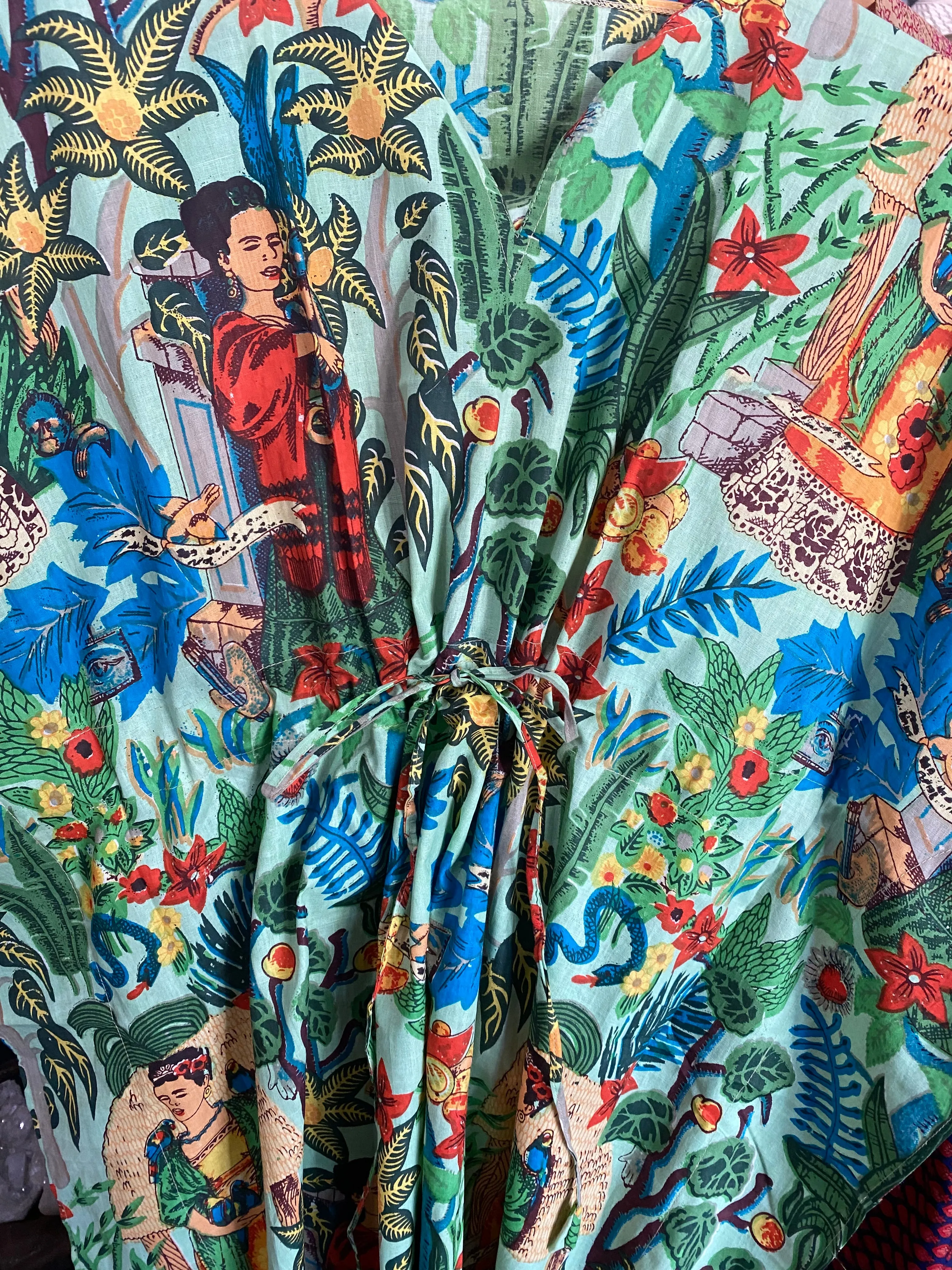 Frida Kahlo Cotton Caftan One Size