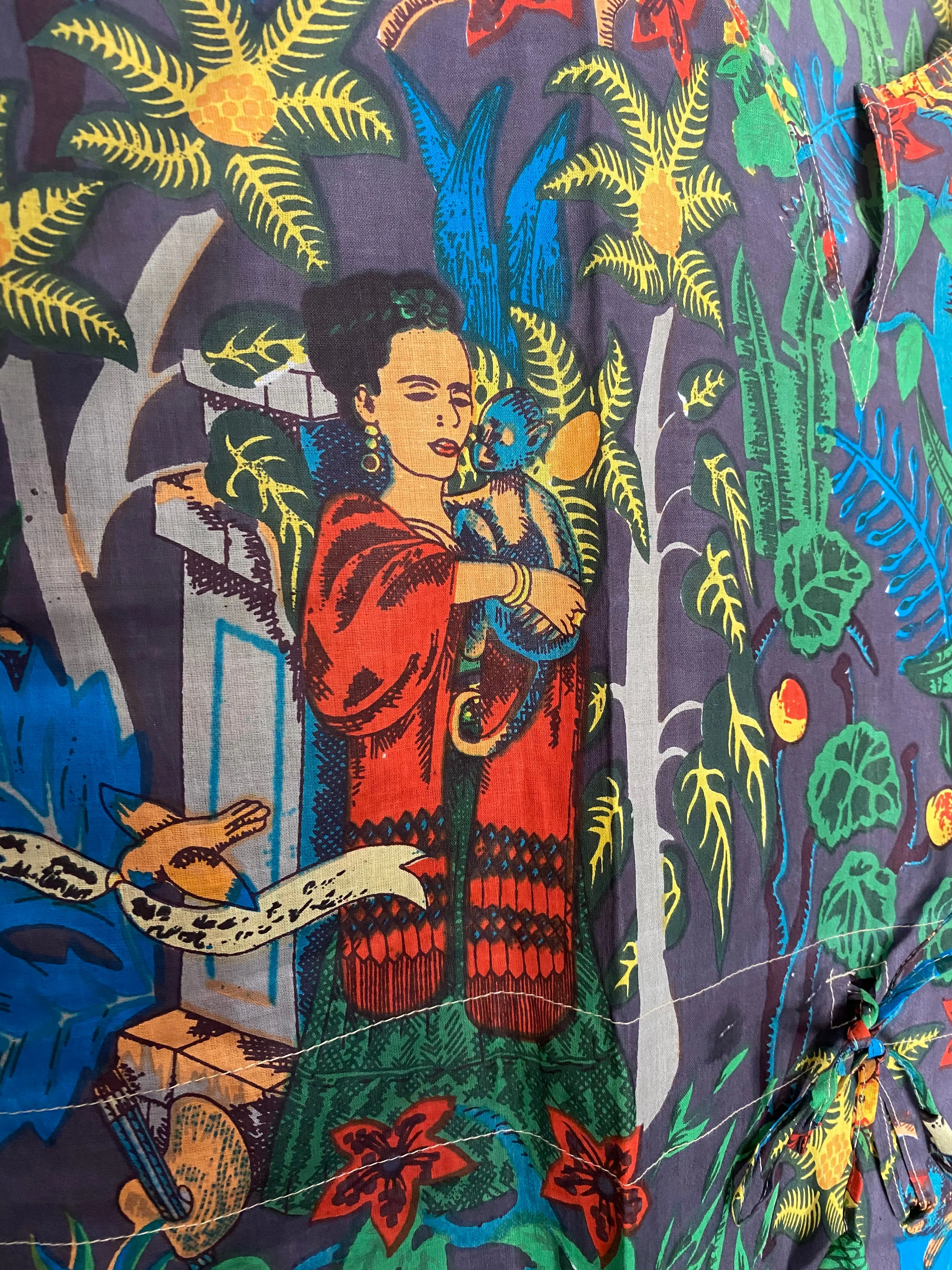 Frida Kahlo Cotton Caftan One Size