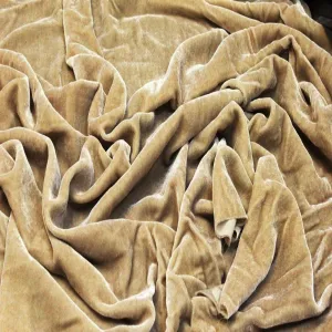 Gardenia Beige Silk Velvet Fabric