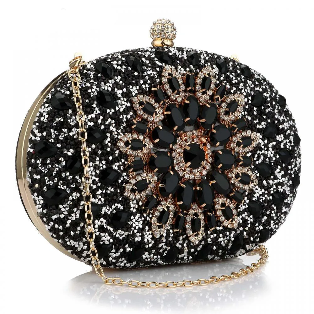 Genesis Solar Rhinestone-Encrusted Clutch Bag