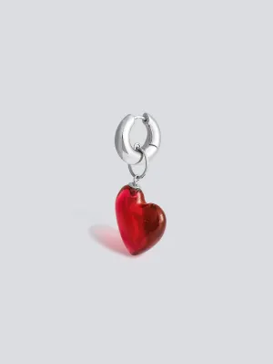 Glass Heart Earring