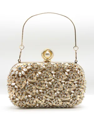 Golden Latest Stylo Bridal Clutch For Women 5002