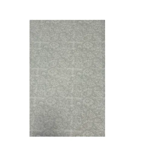 Gray Western Floral PU Faux Leather Vinyl Fabric