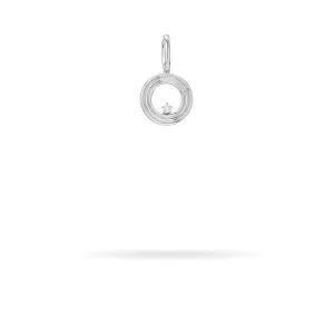 Groovy Diamond Initial Mini Bead Charm O in Sterling Silver