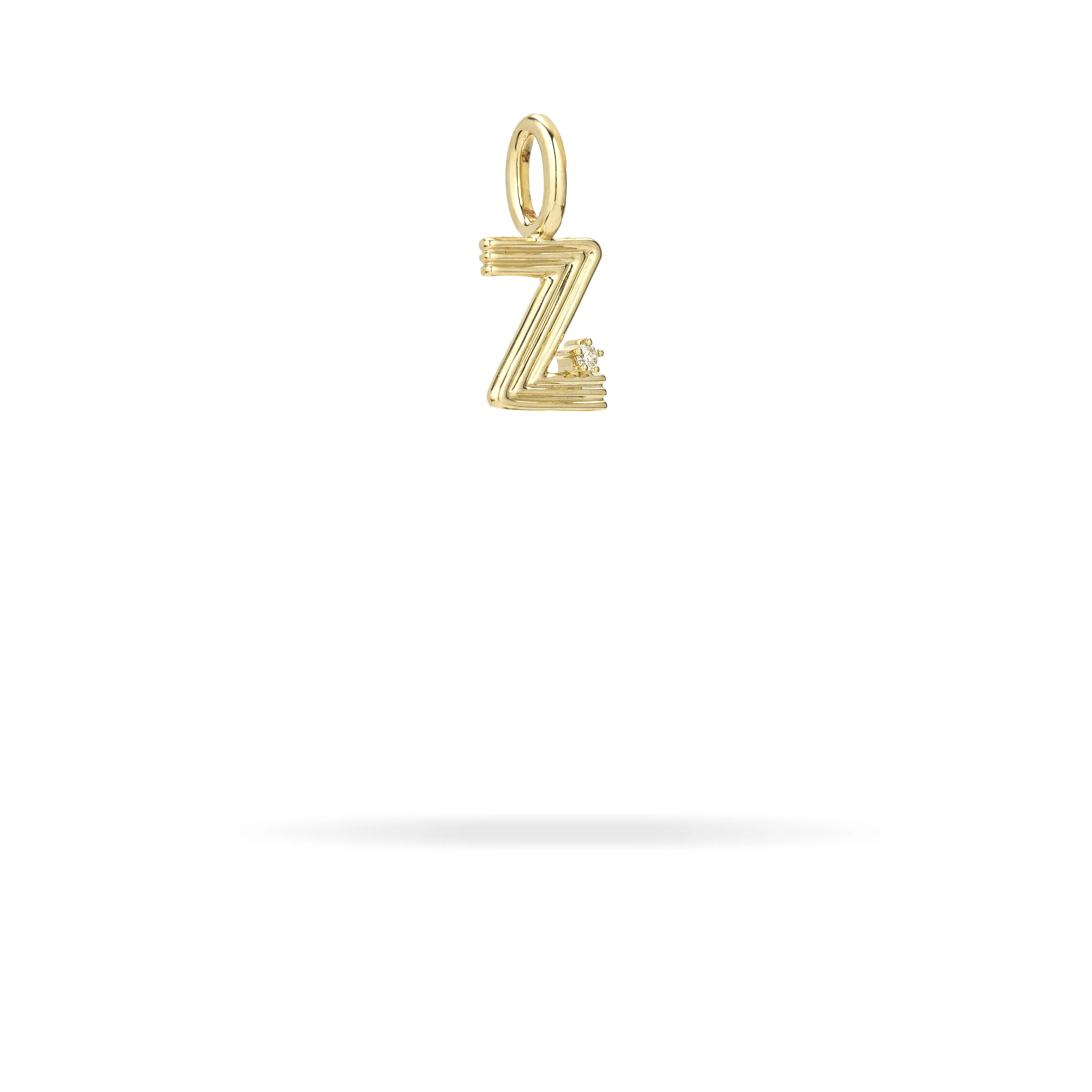 Groovy Diamond Initial Mini Bead Charm Z