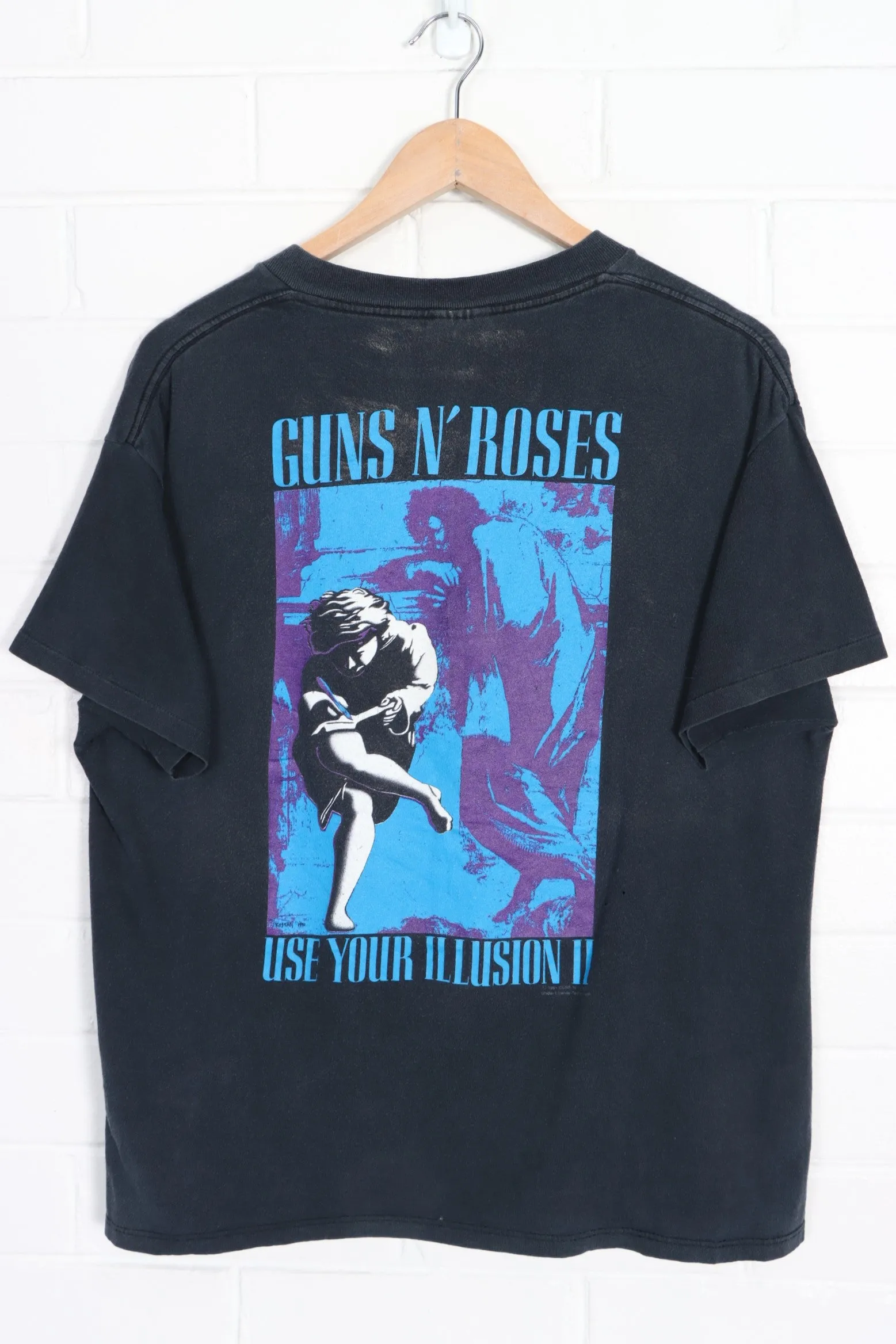 Guns N' Roses 1991 'Use Your Illusion' Front Back T-Shirt USA Made (L)