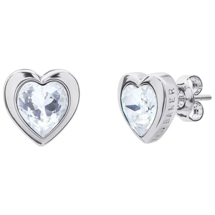 Han Crystal Heart Earring Silver