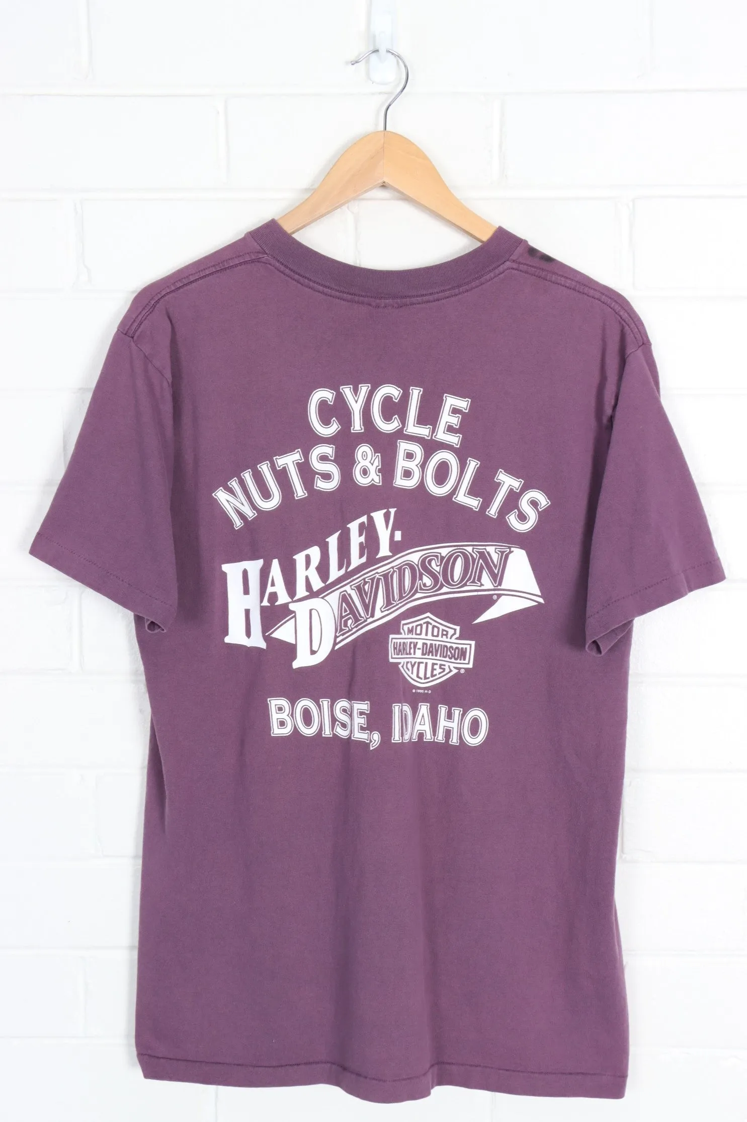 HARLEY DAVIDSON 'Wild at Heart Nuts & Bolts' Wings Front Back Tee (M-L)