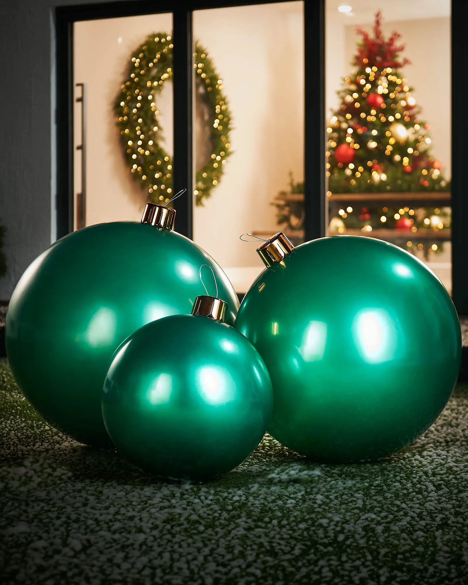 Inflatable Christmas Bauble, Green, 66 cm