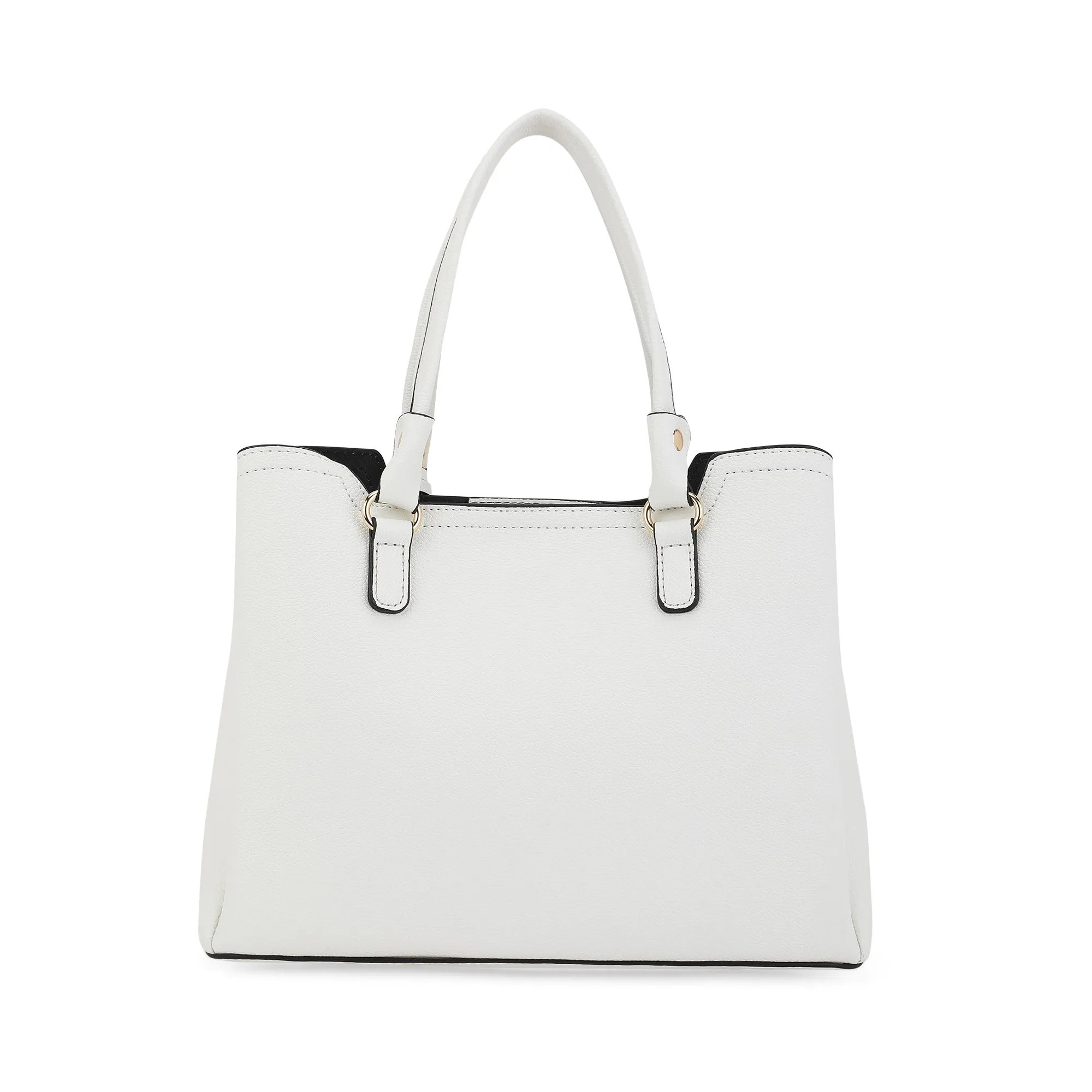 Lavie Luxe Azura Off White Medium Women's 3 Compartment Satchel