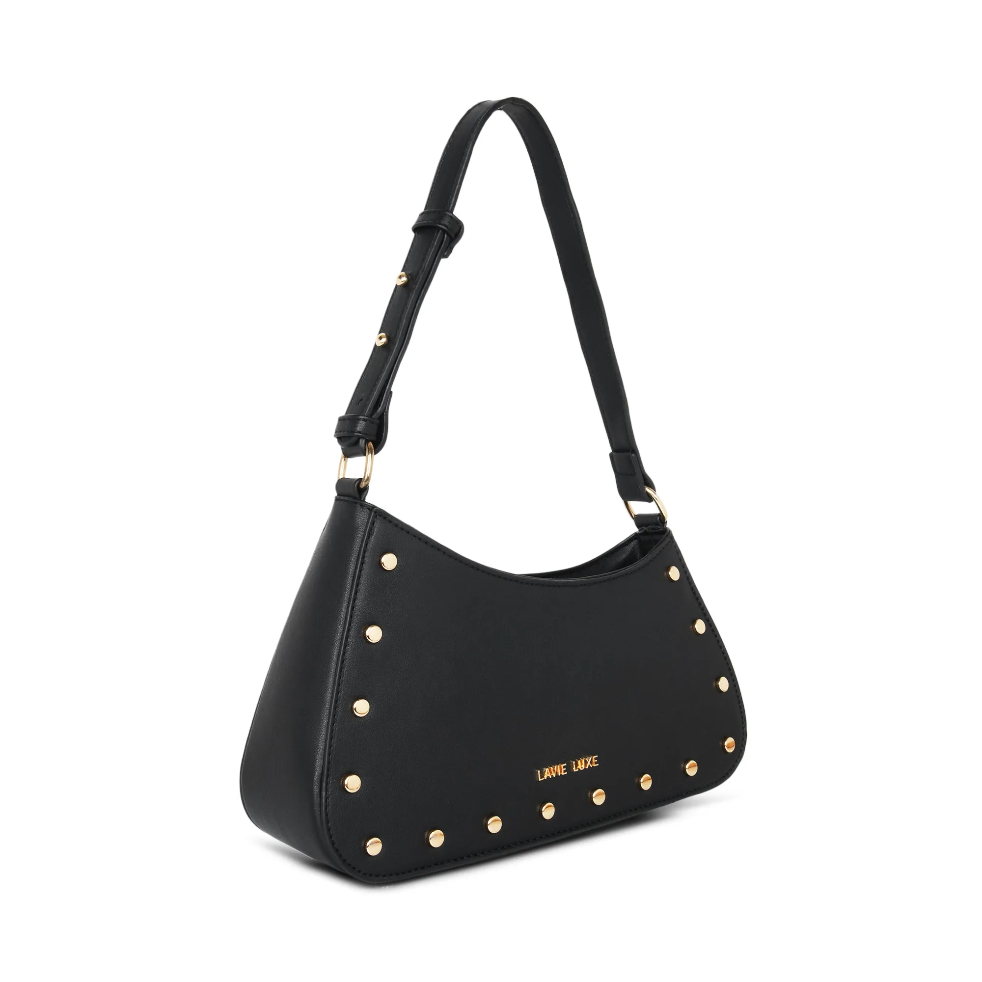 Lavie Luxe Black Small Women's Stud Girl's Hobo Bag