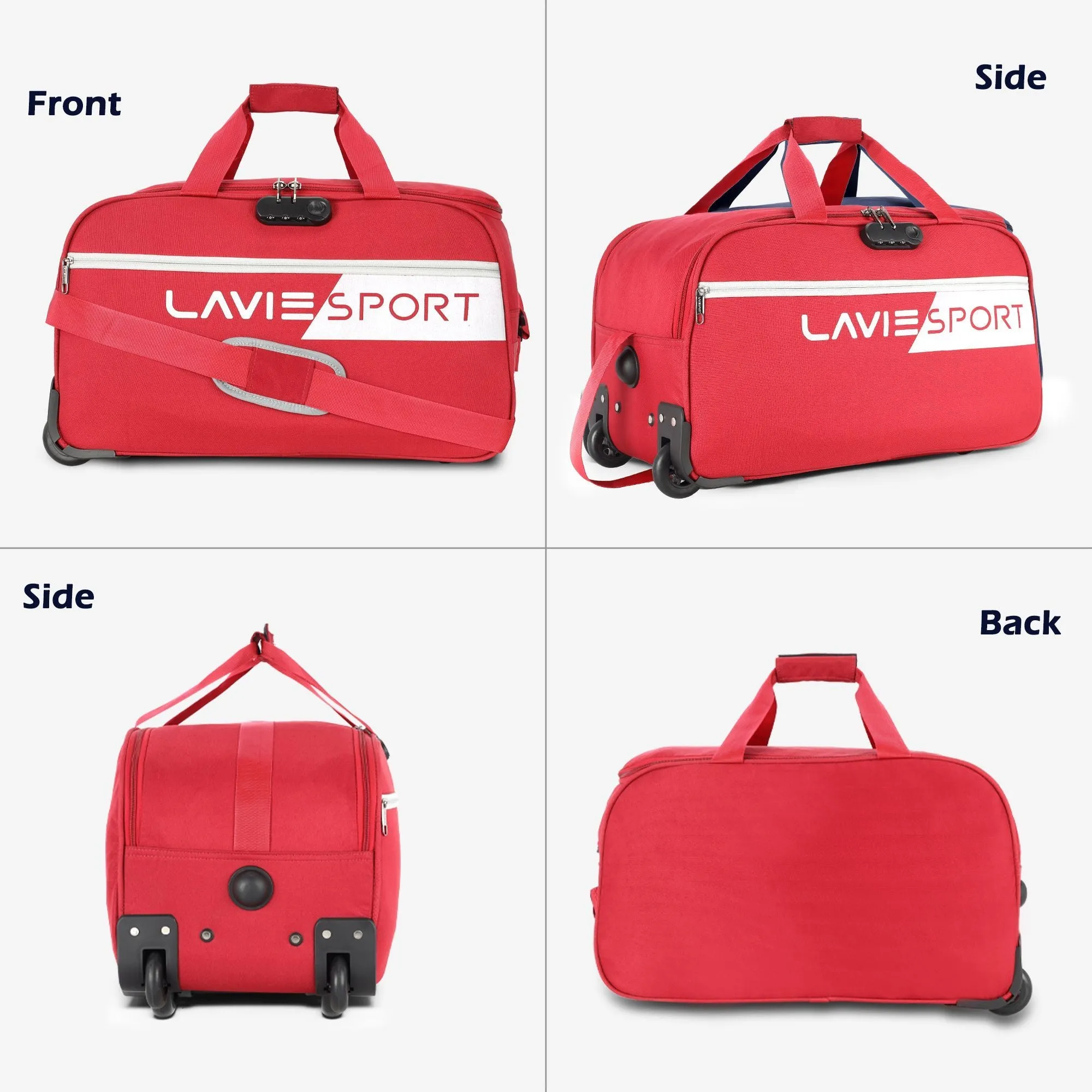 Lavie Sport 53 cms Camelot Wheel Duffle Bag With Combi Lock | Red