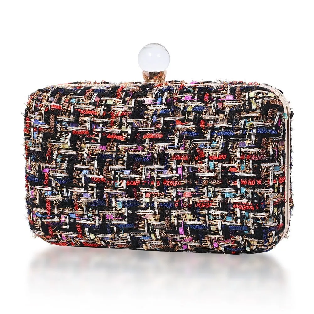 Luxy Moon Women Rectangle Woven Clutch Purse