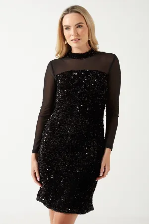 Marc Angelo Sequin Mesh Dress