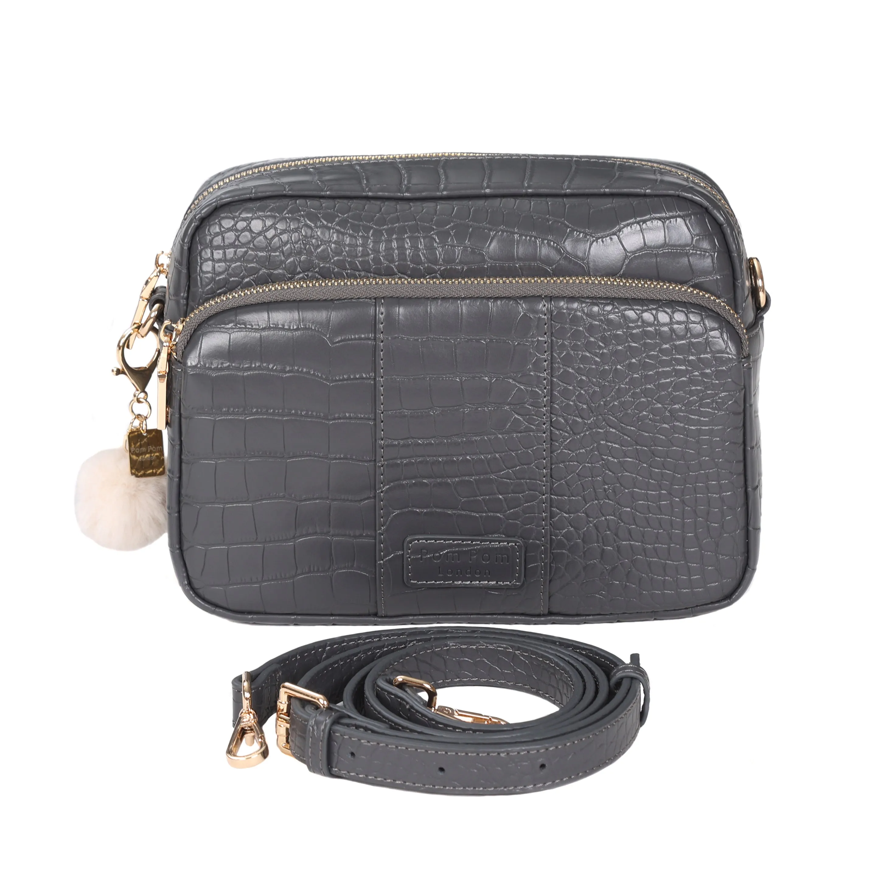 Slate Grey Croc Mayfair Plus Bag with Accessories (Optimized)