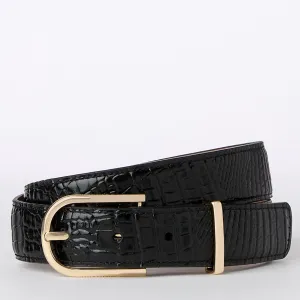 Medium Leather Gold Buckle Belt