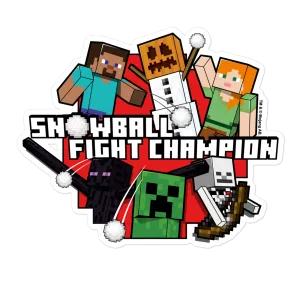 Minecraft Snowball Champ Die Cut Sticker