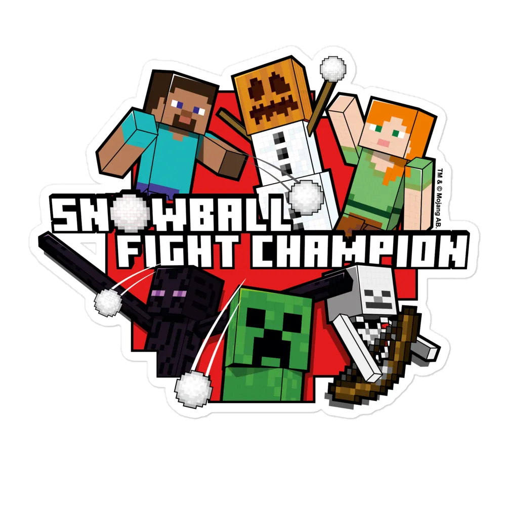 Minecraft Snowball Champ Die Cut Sticker