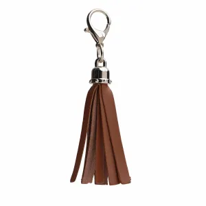 Mini tassel bag charm - Chestnut