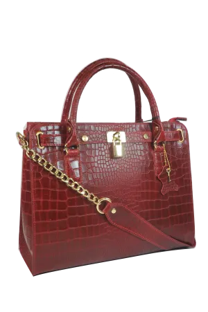 Misty Croci Chained Leather Bag - Made In Italy