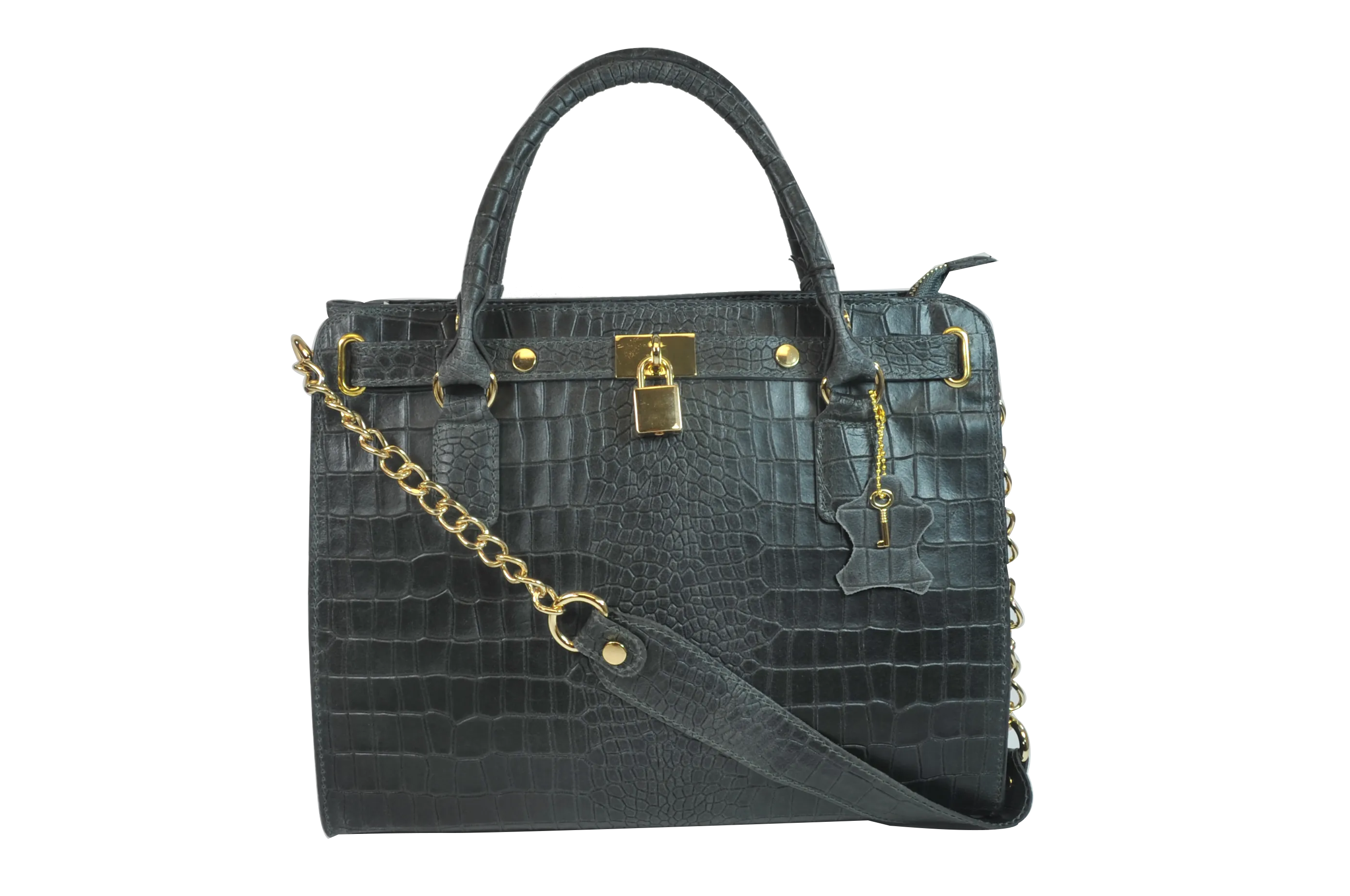 Misty Croci Chained Leather Bag - Made In Italy