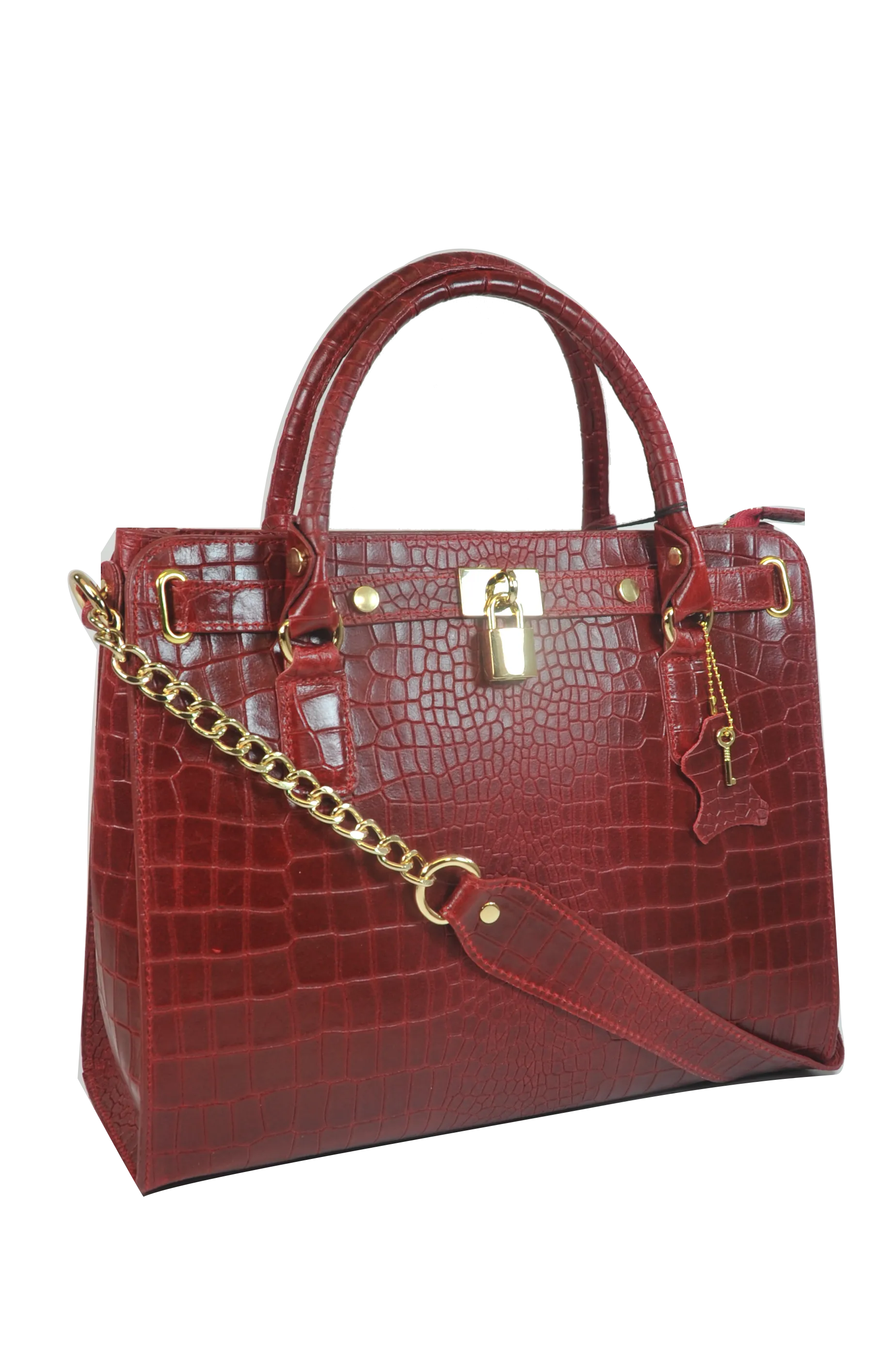 Misty Croci Chained Leather Bag - Made In Italy