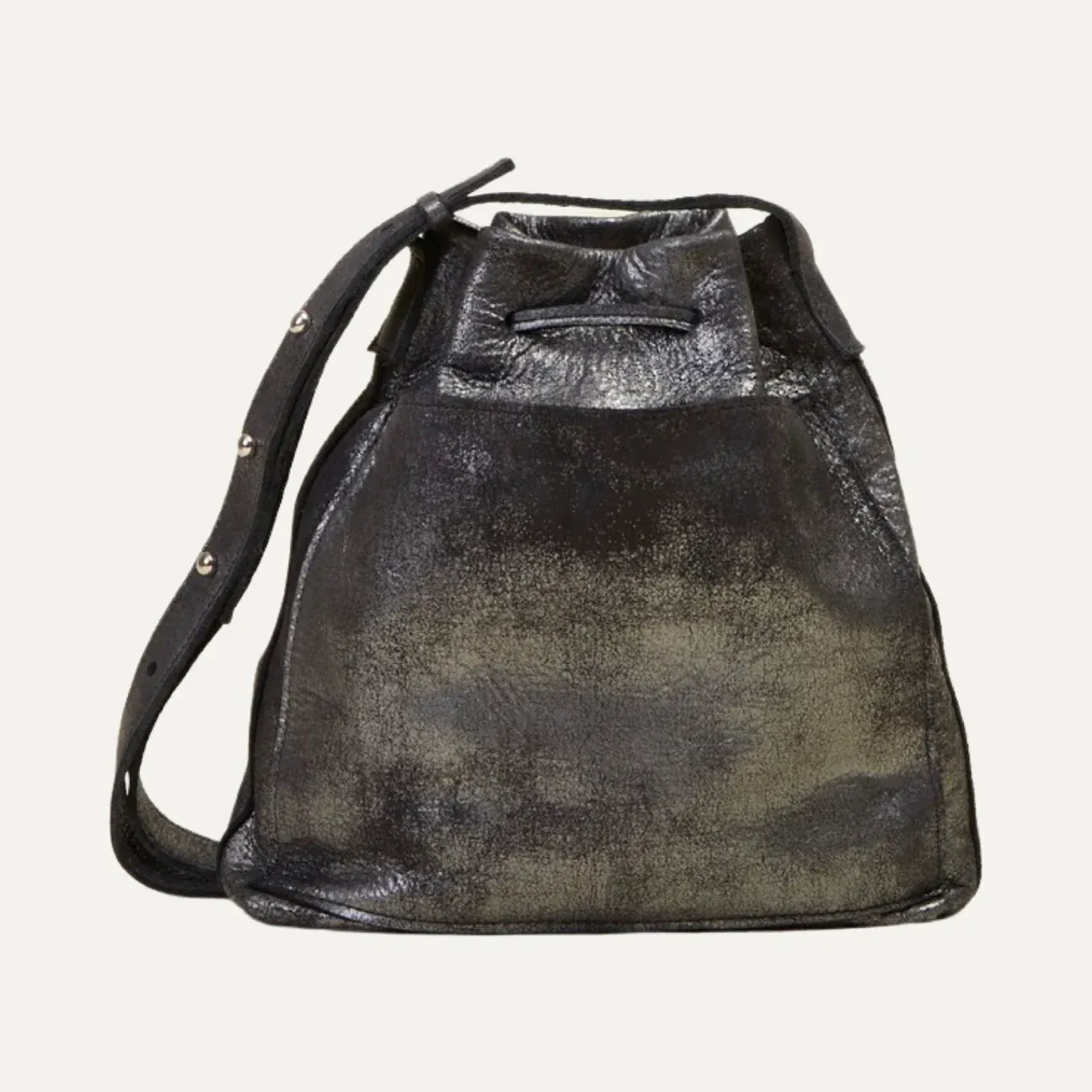 MT/BLK Pauly Jen Metallic Mini Tote Crossbody