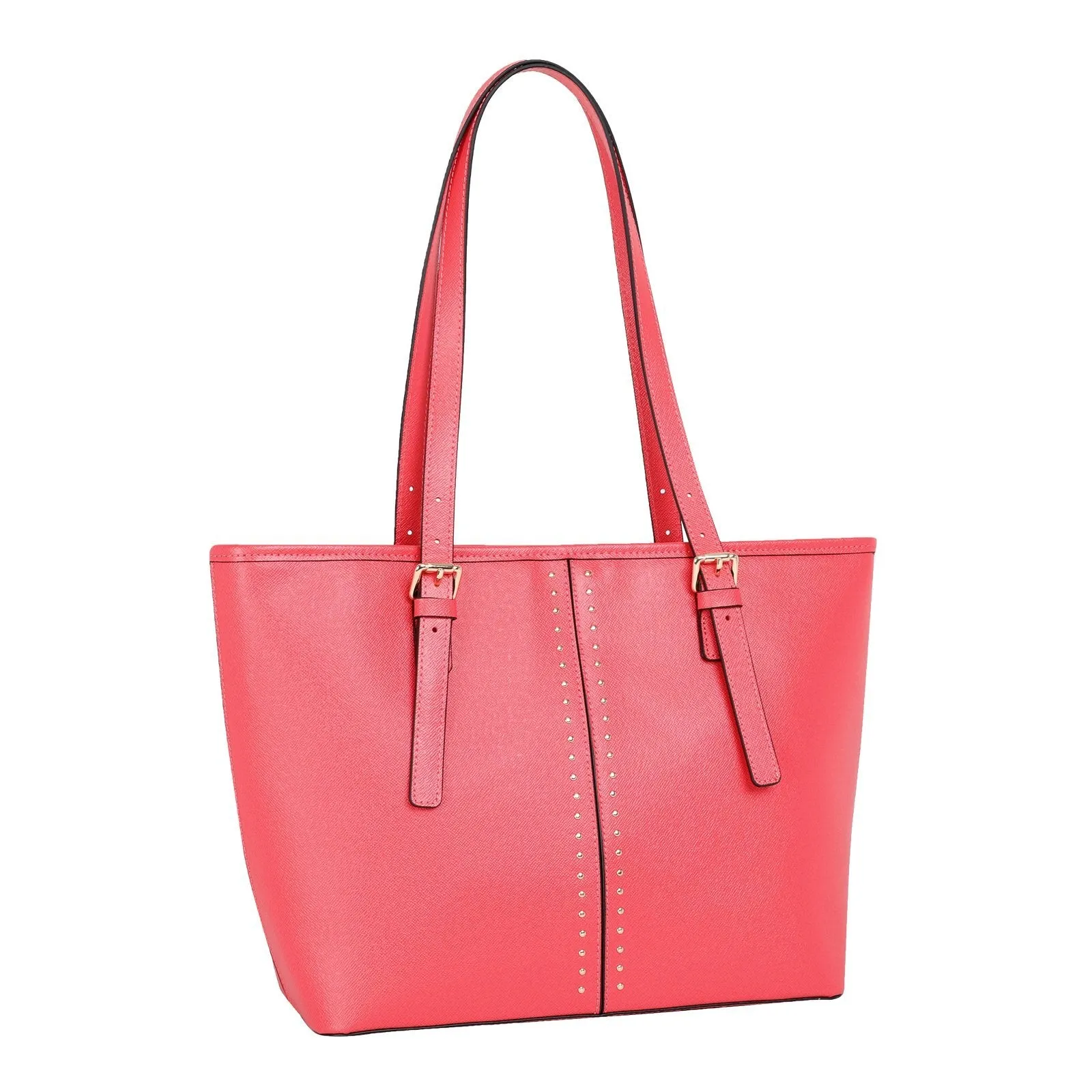 MWRG-036 Montana West Real Leather Studs Collection Concealed Carry Tote Red