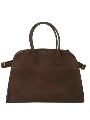 Natural Suede Handbag Women's Nubuck Cow Leather Large Capacity Commuter Tote Bag