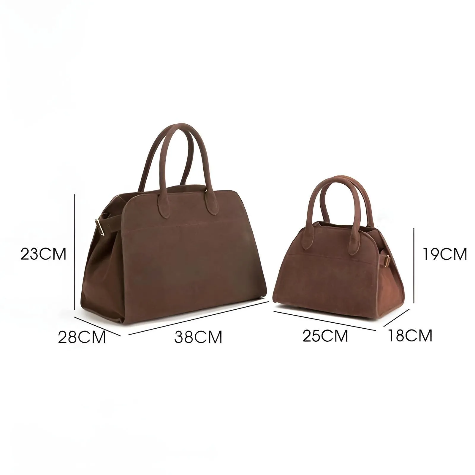 Natural Suede Handbag Women's Nubuck Cow Leather Large Capacity Commuter Tote Bag