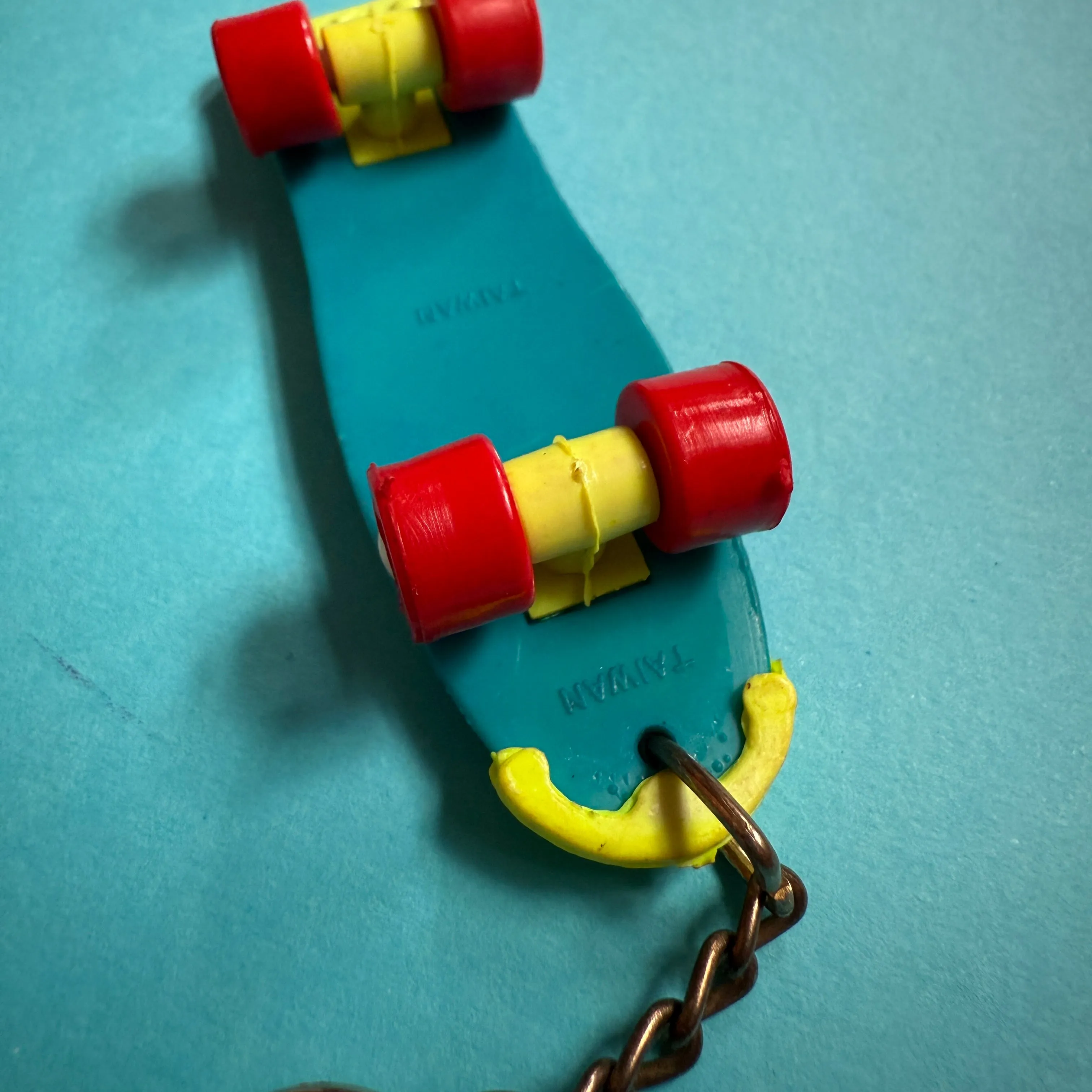 Neon 80s vintage skateboard charm