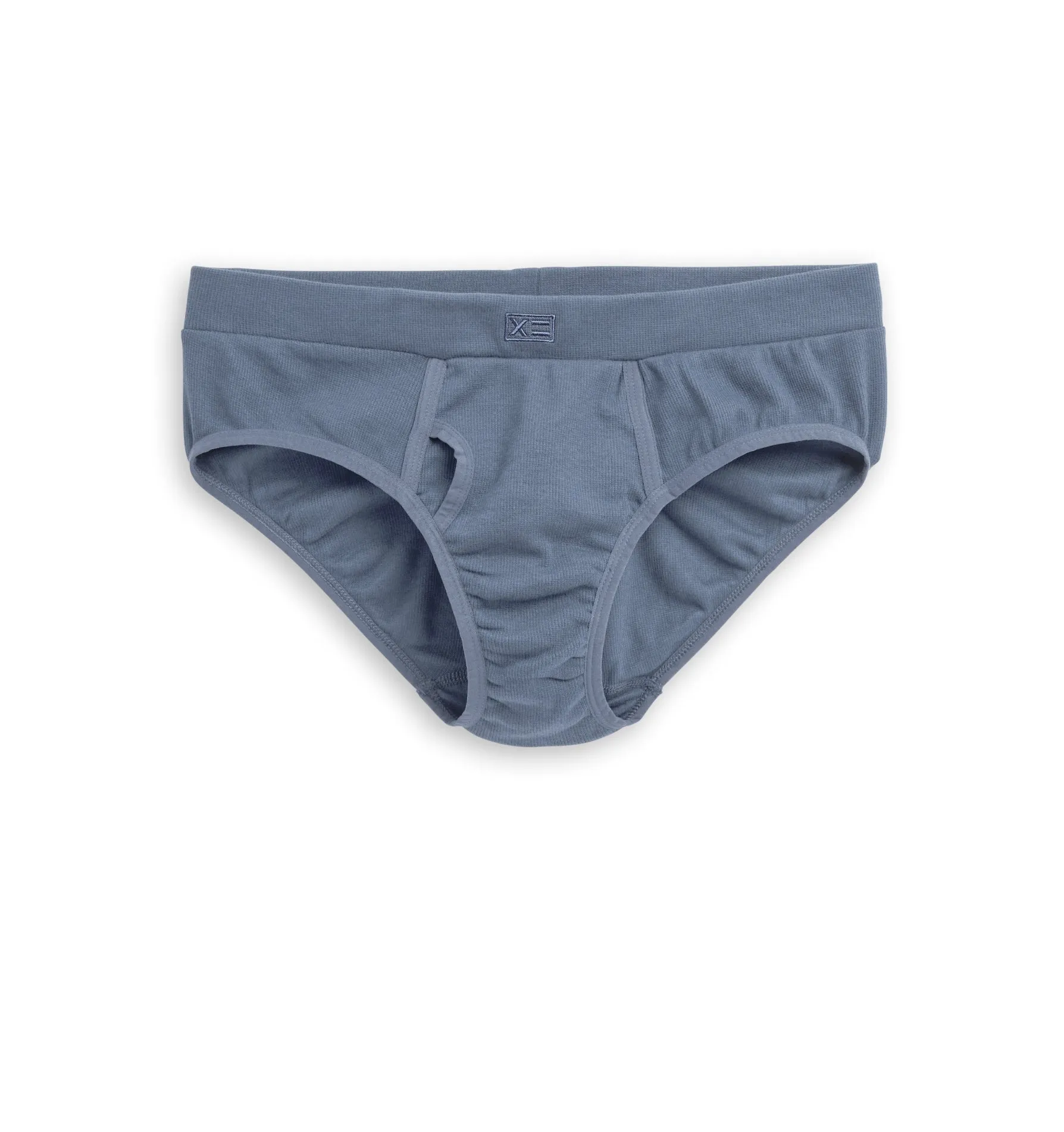 Organic Cotton Rib Iconic Brief - Blue Haze