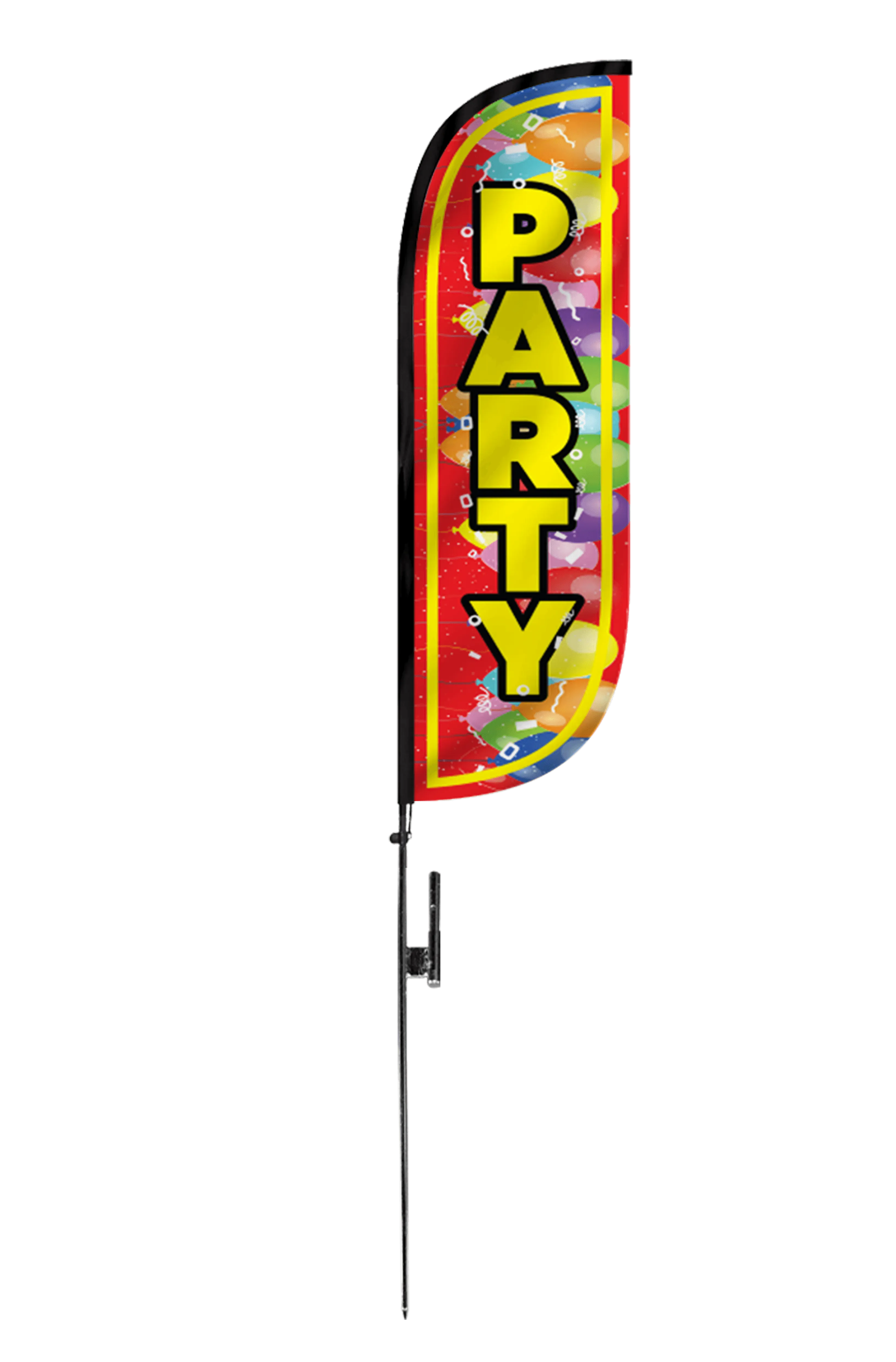 Party Feather Flag with Balloons