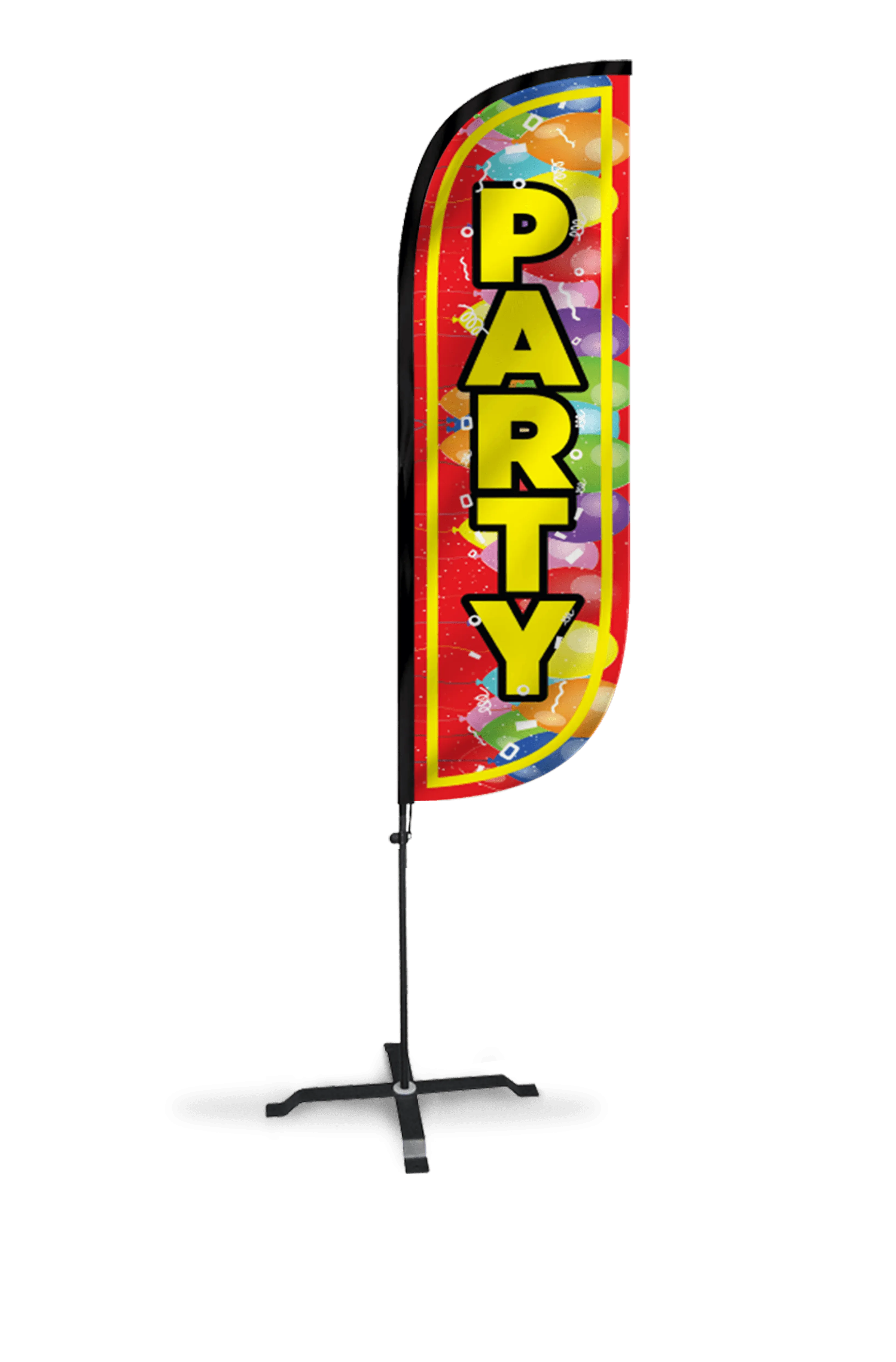 Party Feather Flag with Balloons