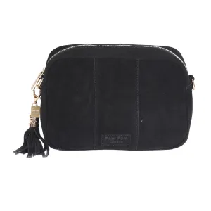 Pom Pom London City Suede Bag Black