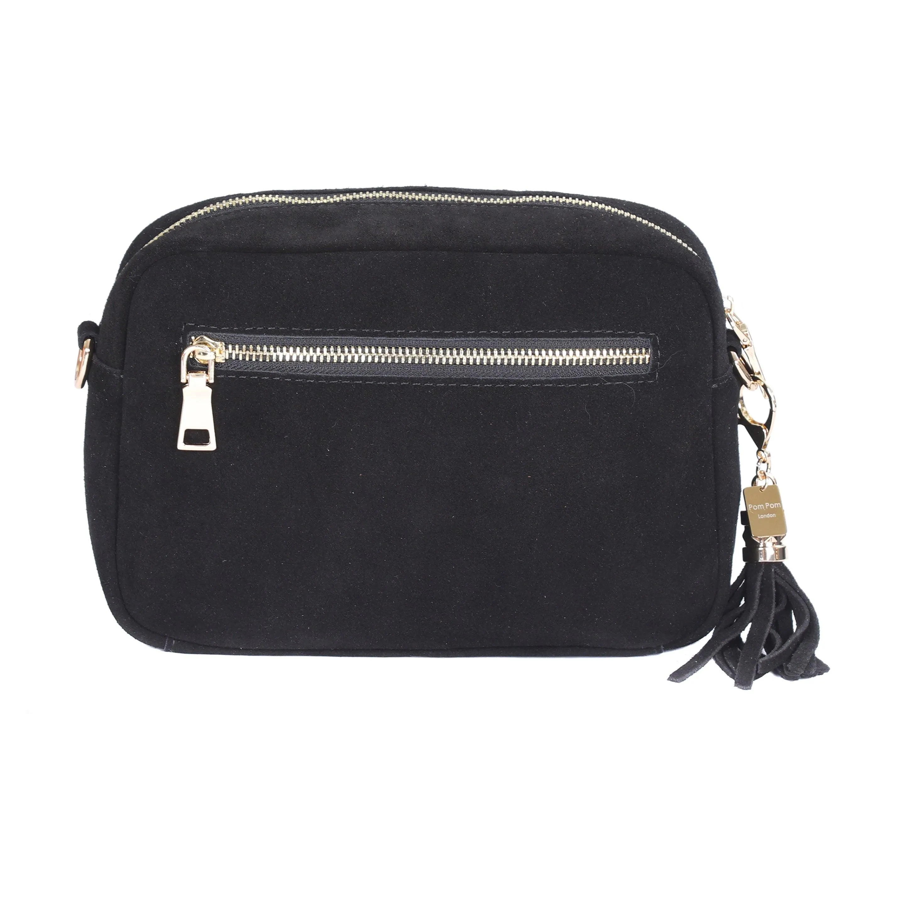 Pom Pom London City Suede Bag Black