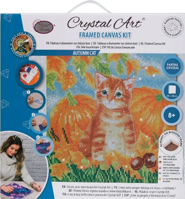 "Autumn Cat" 30x30cm Crystal Art Kit