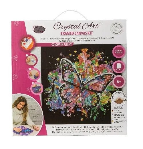 "Colour in Flight" (with special crystals) Crystal Art Kit 30x30cm