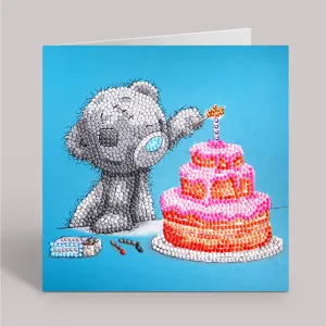 "Happy Birthday" Tatty Teddy Crystal Art Card - 18x18cm