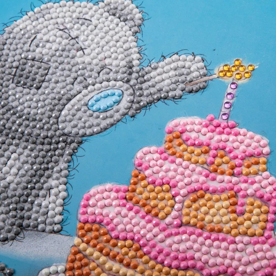 "Happy Birthday" Tatty Teddy Crystal Art Card - 18x18cm