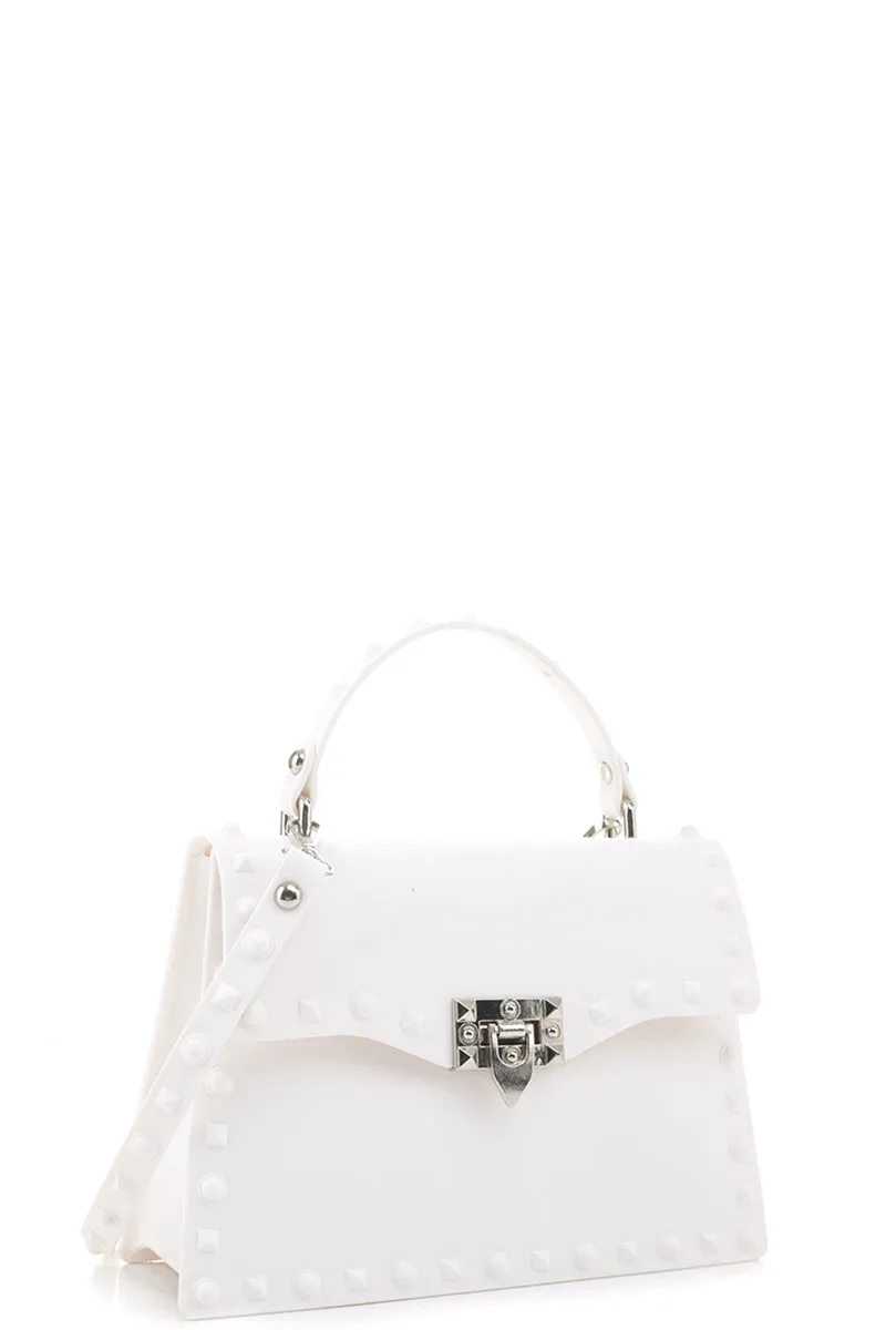 Smooth Jelly Stud Buckle Crossbody Bag