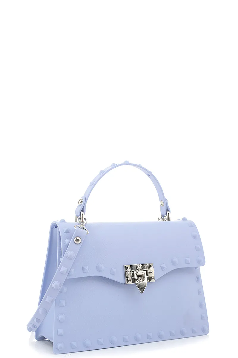 Smooth Jelly Stud Buckle Crossbody Bag