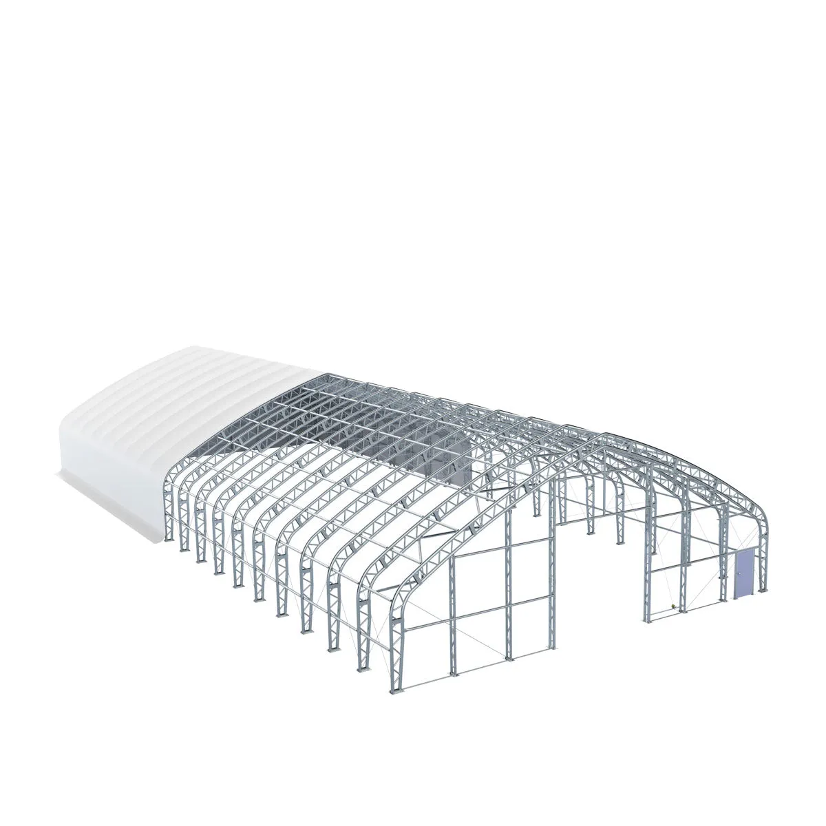 TMG-DT6000 Pro Series 60’ Wide Dual Truss Storage Shelter with Heavy Duty 32oz PVC Cover (available lengths: 80', 100', 120' and 150')