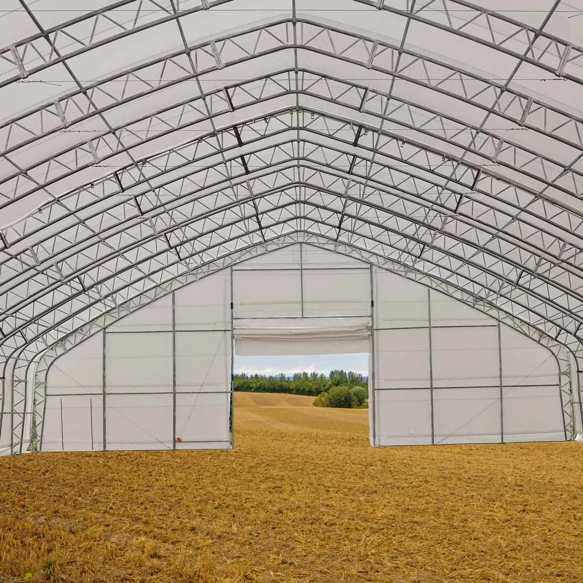 TMG-DT6000 Pro Series 60’ Wide Dual Truss Storage Shelter with Heavy Duty 32oz PVC Cover (available lengths: 80', 100', 120' and 150')