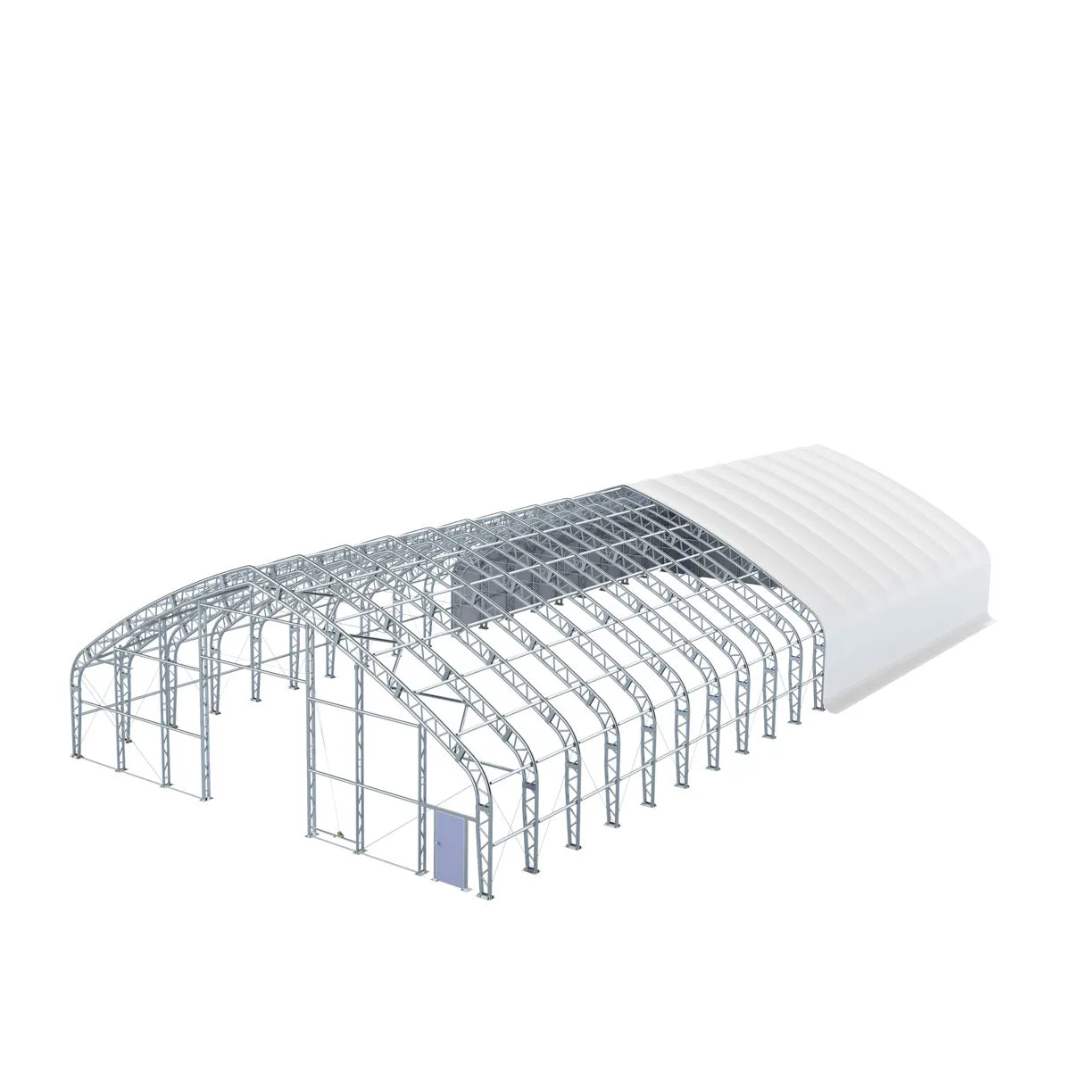 TMG-DT6000 Pro Series 60’ Wide Dual Truss Storage Shelter with Heavy Duty 32oz PVC Cover (available lengths: 80', 100', 120' and 150')