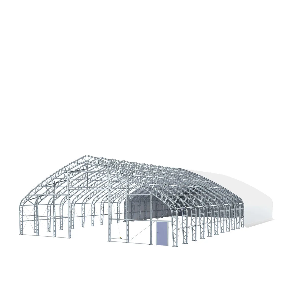 TMG-DT6000 Pro Series 60’ Wide Dual Truss Storage Shelter with Heavy Duty 32oz PVC Cover (available lengths: 80', 100', 120' and 150')